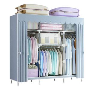 简易衣柜家用卧室结实耐用出租房组装布衣柜全钢架加粗加厚收纳柜