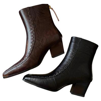 高跟短靴女大码加绒百搭切尔西靴