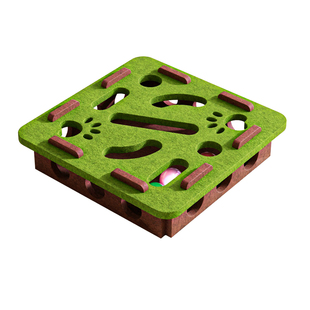 猫玩具自嗨解闷神器小猫宠物猫咪益智迷宫掏洞毛毡盒子逗猫铃铛球