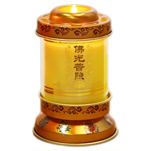 明德斗烛灯酥油蜡烛灯防风玻璃无烟隔热135天7天室内财神