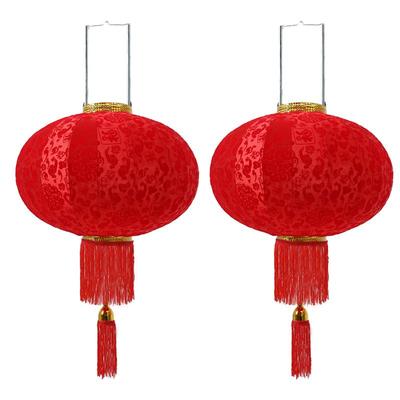 简约风大红灯笼春节百福字高档过年乔迁大门植绒结婚中国风平安灯