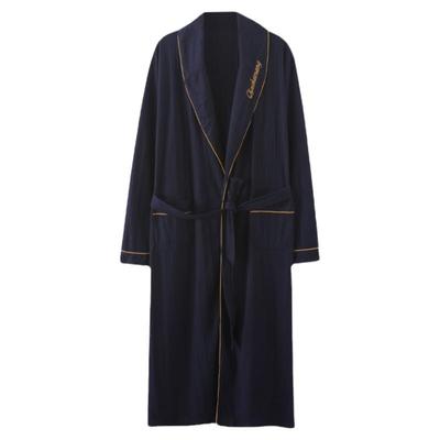 春秋季加肥特长袖胖子全棉睡袍