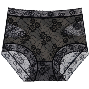 高腰蕾丝内裤女士性感无痕收腹提臀短裤头法式绝美高颜值三角薄款