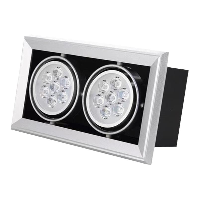 双头射灯led斗胆灯嵌入式大功率格栅灯三头单头6W 10W24W商场吊顶