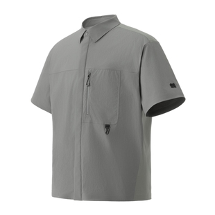 KOLON SPORT可隆户外休闲衣接触凉感防泼水防晒UPF40+男短袖衬衫