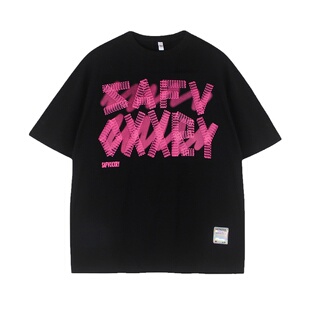 NOONOZ国潮设计感字母短袖T恤男宽松美式情侣oversize百搭体恤夏