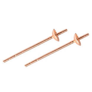 18k金耳钉空托珍珠耳钉配件马贝耳钉托耳针diy配件纯金耳托