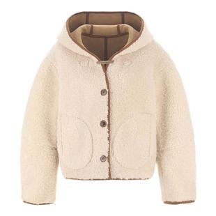 wana try浮光里双面穿环保皮毛一体秋冬限定休闲时髦泰迪熊外套女