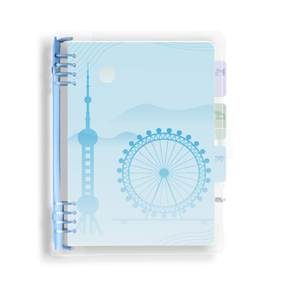 3D透明A5活页盖章收集本DIY旅行集章印章博物馆护照旅游打卡册空白文创北京故宫纪念本子邮戳手册城市贴纸