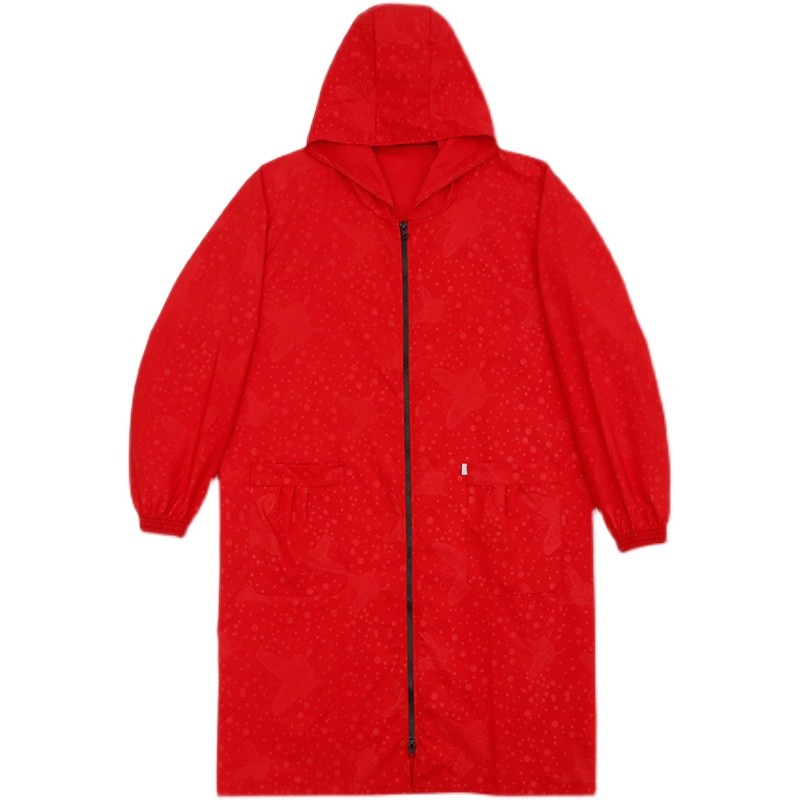 罩衣中长款女士外套拉链大人工作服家用厨房防水防油围裙时尚护衣