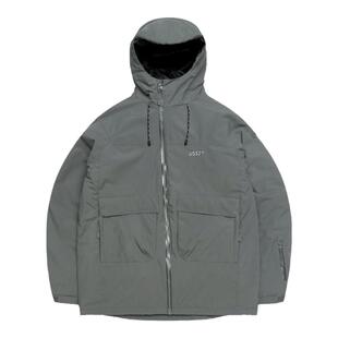 24USS2韩国滑雪服防水防风衣男女款单板双板连帽拉链保暖白色加棉