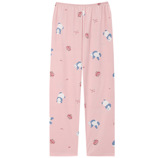 睡裤女春秋季长裤宽松加大码家居裤印花休闲可外穿冬季高腰月子裤