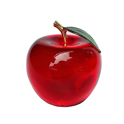 水晶苹果摆件个性刻字平安感思礼