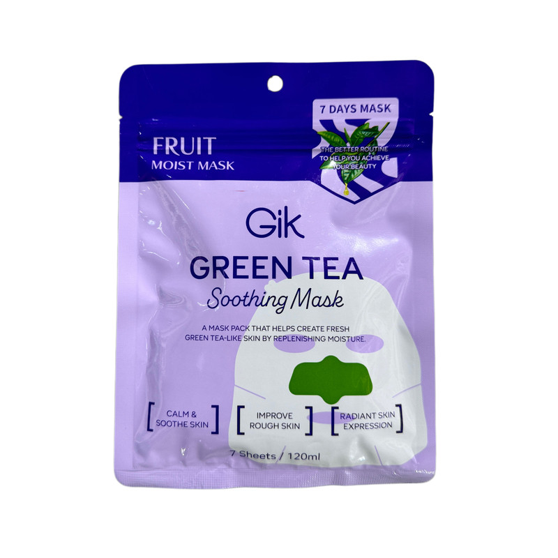 韩国GIK面膜补水保湿舒缓肌肤绿茶蜜柚青苹果石榴水果四季维稳