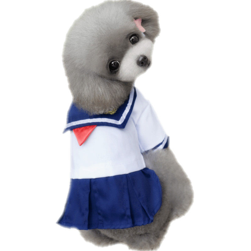 水手情侣宠物春天猫咪狗狗衣服小型犬泰迪夏季四脚裙子薄款防掉毛