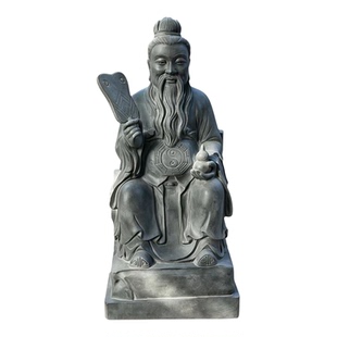 青石雕刻太上老君石像三清道德天尊石雕供奉摆件整石一体雕刻神像
