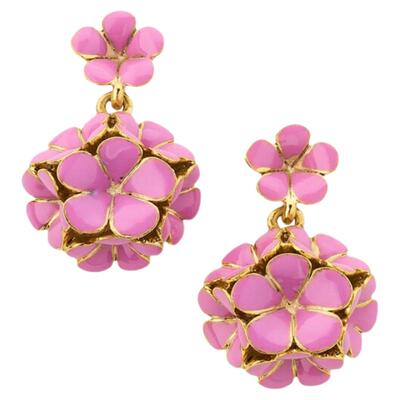 oscardelarenta珐琅花朵耳环