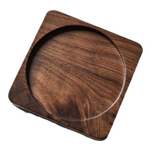 北美胡桃木杯垫实木茶垫隔热垫茶托木质托盘杯托高级珐琅掐丝