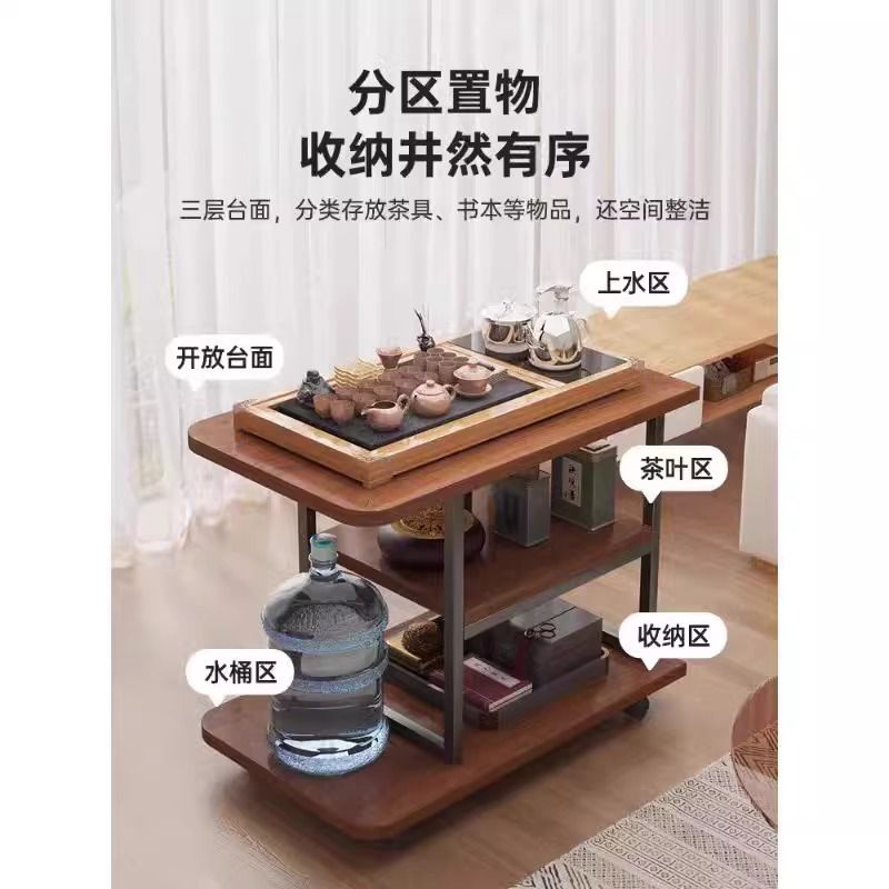 边桌可移动小桌子简易学生宿舍学习桌家用推车置物架卧室电脑桌