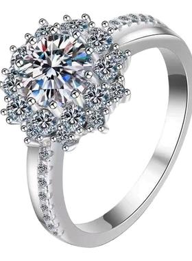 莫桑石蛋糕圆包繁花交错戒指