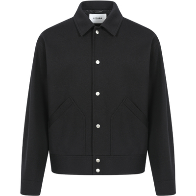 LEZORA双面针织羊毛短款教练夹克
