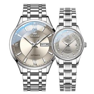 官方欧利时情侣手表男女一对机械表全自动正品商务风夜光品牌腕表