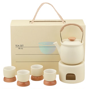 云兮温茶器套装下午茶壶茶杯蜡烛加热陶瓷暖茶底座烤茶炉子礼盒