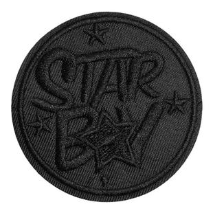 自粘黑色刺绣徽章免缝补丁布贴衣服裤子皮衣破洞修复缝补图案刺绣