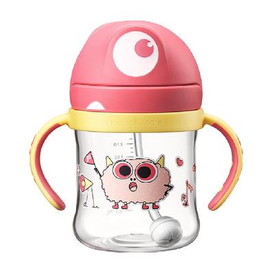 babycare大眼精灵儿童防呛防漏学饮杯婴儿喝水杯吸管杯好吸防摔