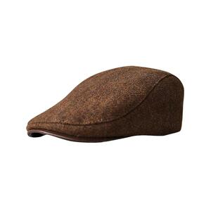 MISMEMO羊毛呢前进帽女2025新款秋冬英伦复古老钱风鸭舌帽 贝雷帽