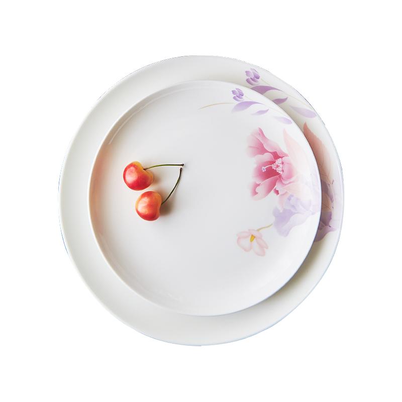 华光国瓷 骨瓷餐具单品 健康釉中彩家用中式 抗菌碗盘碟 花好月圆