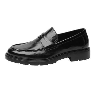 CROWN/皇冠乐福鞋英伦风压花真皮