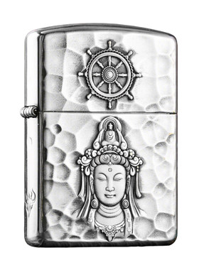 ZIPPO蚊版镀银观心盔甲