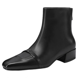 金利来女鞋2025冬季新款加绒加厚保暖短靴百搭休闲真皮时装靴JJ