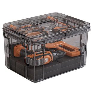 星优工具箱家用透明收纳盒多功能零件杂物五金整理盒双层收纳箱