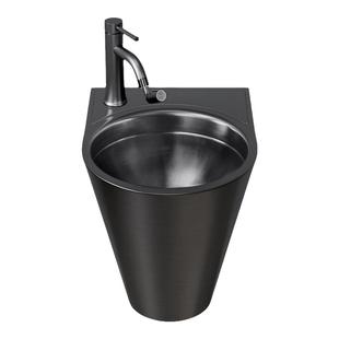 黑色304不锈钢呕吐池卫生间自动感应酒吧KTV夜店厕所挂墙式漱口盆