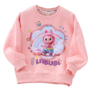 女童纯棉变色亮片卡通卫衣 26春秋款儿童装小女孩宝宝长袖t恤上衣