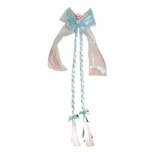 超仙艾莎公主头饰女童马尾辫蝴蝶结编发发夹假发辫子发卡儿童发饰