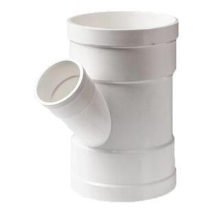 联塑pvc排水45度异径斜三通下水管排污管变径斜三通排水管配件