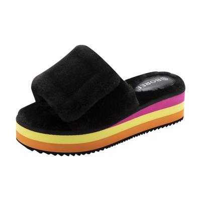 宝人毛毛拖鞋女秋冬季厚底