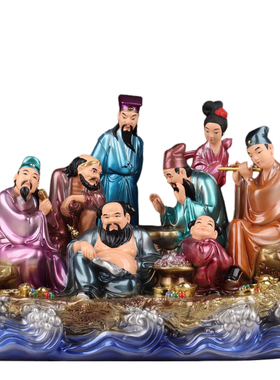 八仙过海龙船客厅供奉摆件