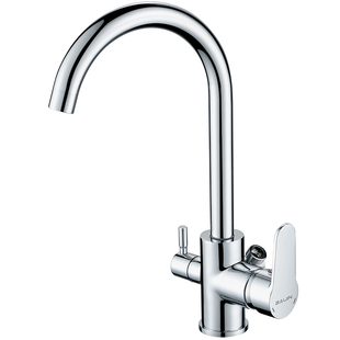 厨房洗菜盆水龙头冷热单冷一进二出一分二三通双头接洗衣机洗碗机