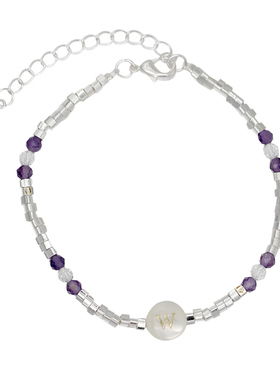 女轻奢紫色手链字母轻奢饰品