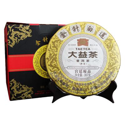 大益普洱茶2013年金针白莲熟茶