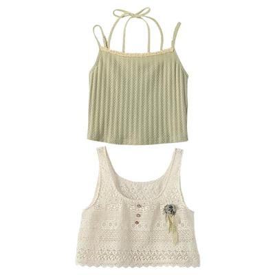 蕾丝镂空花边吊带叠穿背心外穿夏