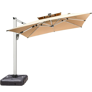 莫家户外灯伞庭院花园伞别墅露台阳台室外防水防晒遮阳伞灯条伞