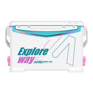 一味冰蓝粉钓箱 29L合金包角配件聚氨酯发泡四脚升降免安装钓鱼箱