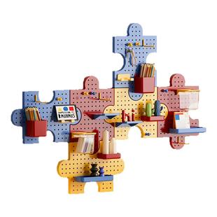 洞洞板置物架多巴胺宿舍学习桌面墙上书桌收纳玄关壁挂免打孔上墙