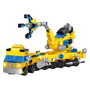 哲高积木科技机械工程车挖掘机翻斗车儿童益智拼装玩具礼物