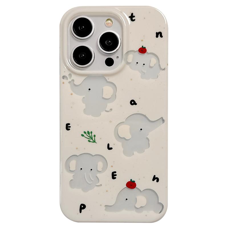 可爱大象卡通适用苹果15promax手机壳iPhone13软16Promax硅胶17双层14保护套12新款11全包防摔女